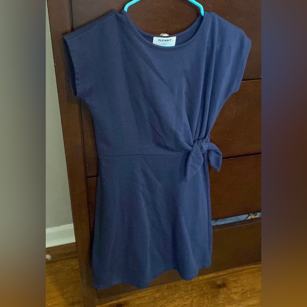 Old Navy navy girls side tie dress size 10-12